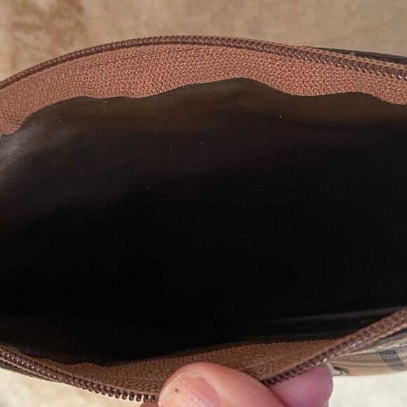 Vintage Burberrys’ cosmetic or travel pouch nova check beige /brown plaid - Picture 7 of 12